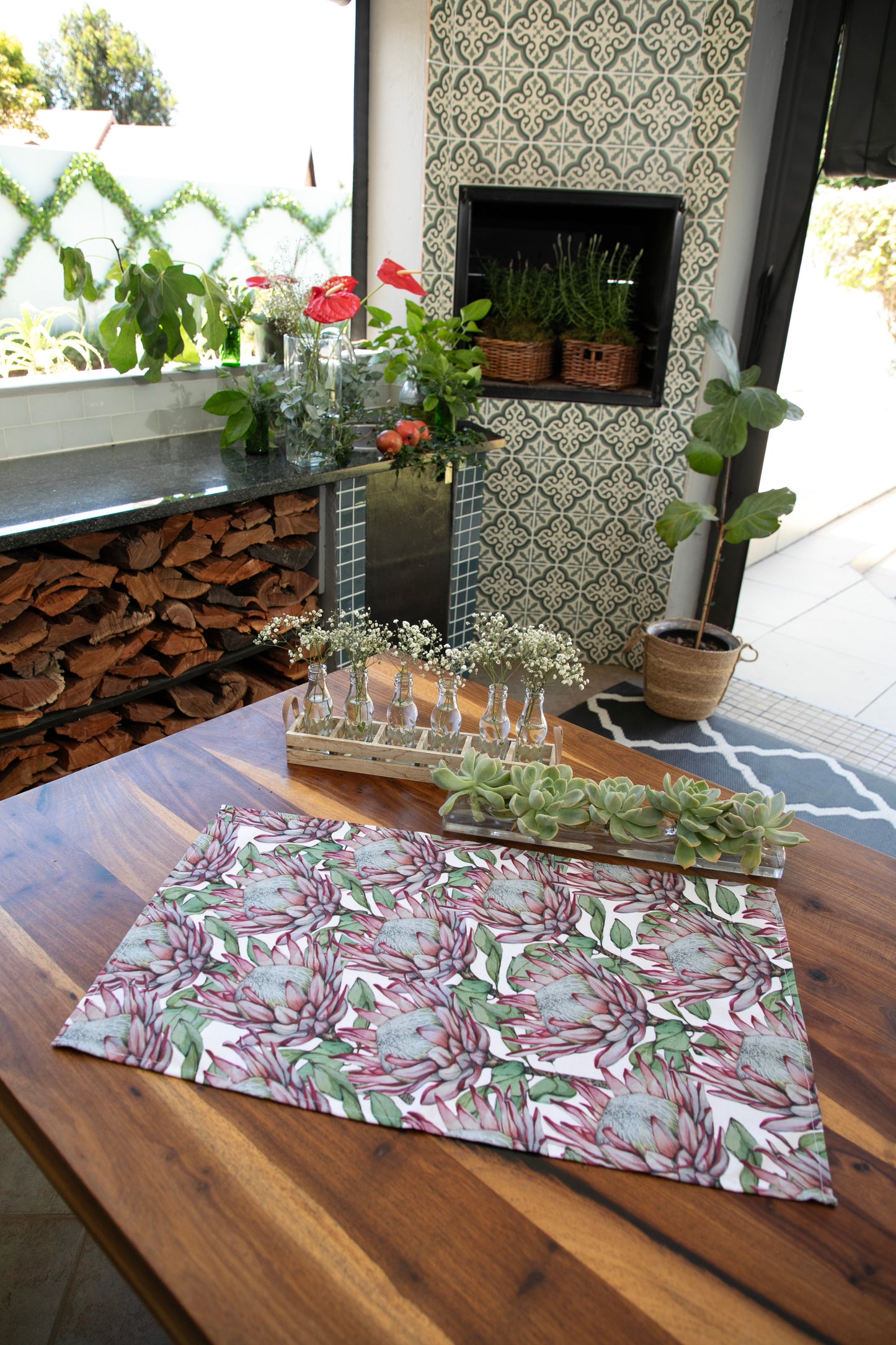 King Protea Tea Towel