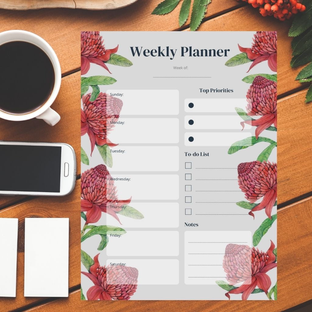 Waratah Protea Weekly Planner