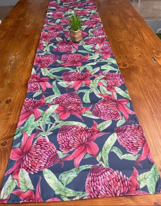 Waratah Protea Table Runner