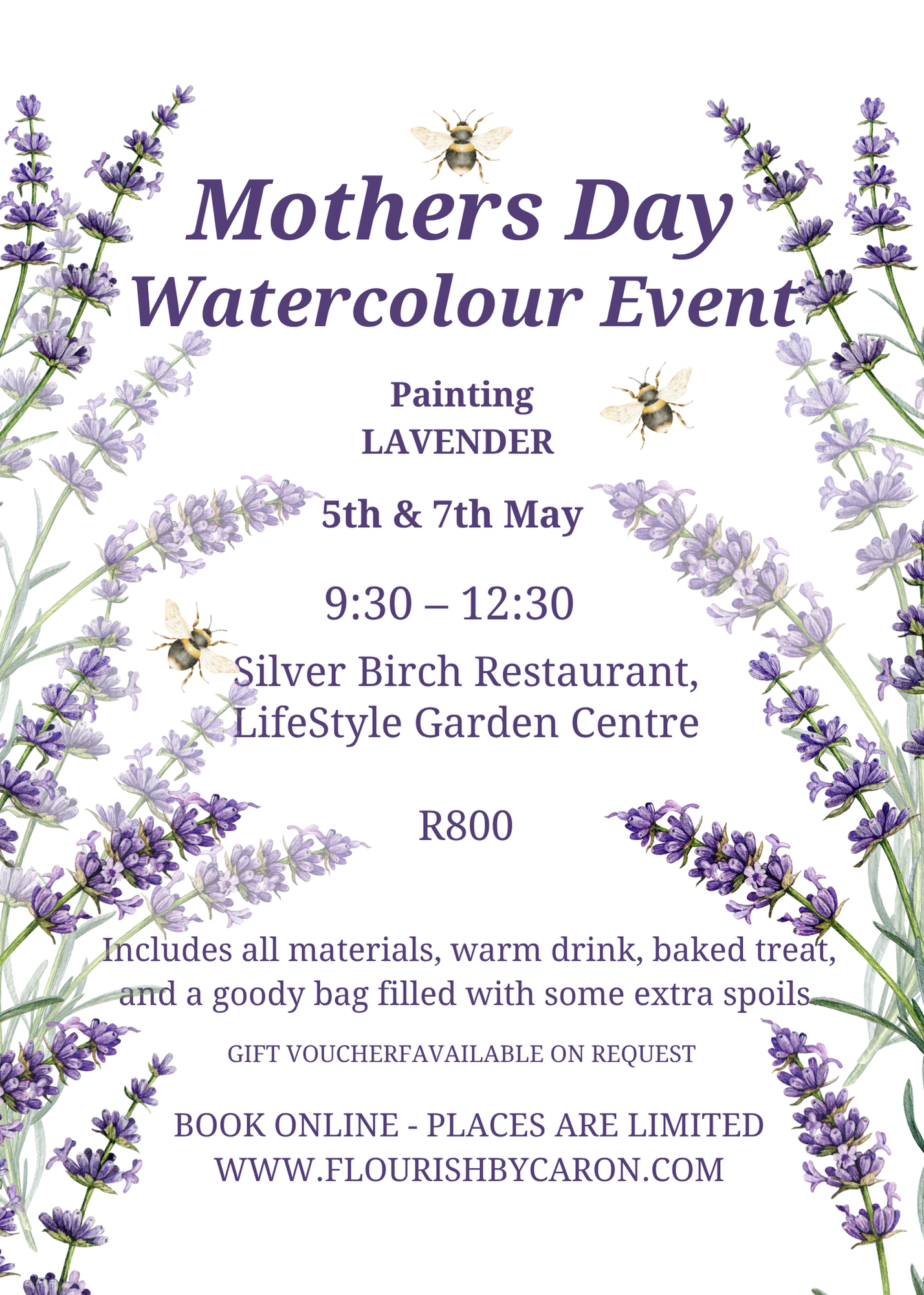 Lavender Watercolour Workshop 31st May, Warm Karoo