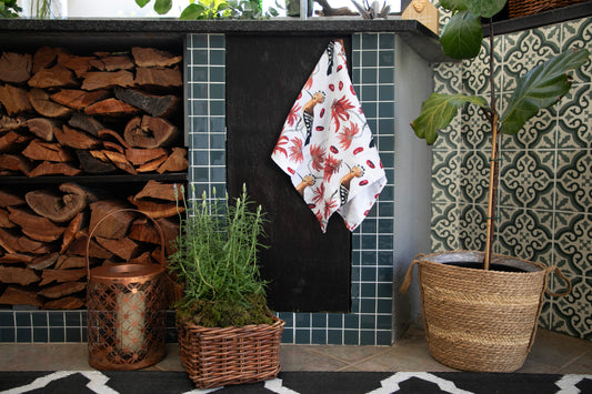 Origins Collection Hoopoe & Lucky Bean Tea Towel