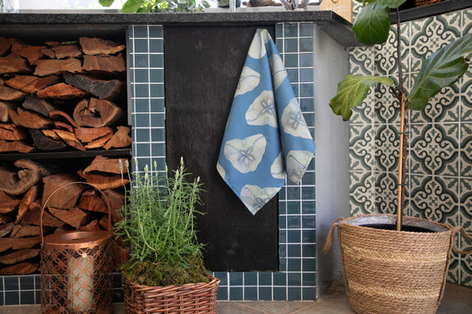 Beach House Collection Pansy Shell Tea Towel