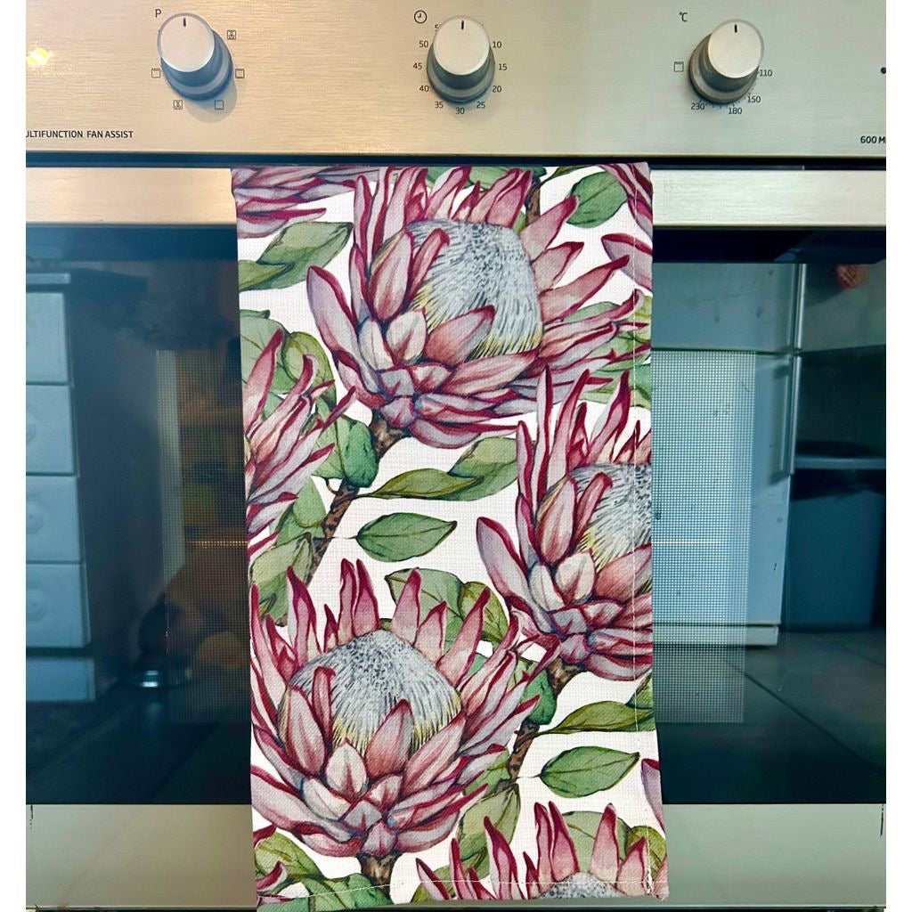 King Protea Tea Towel