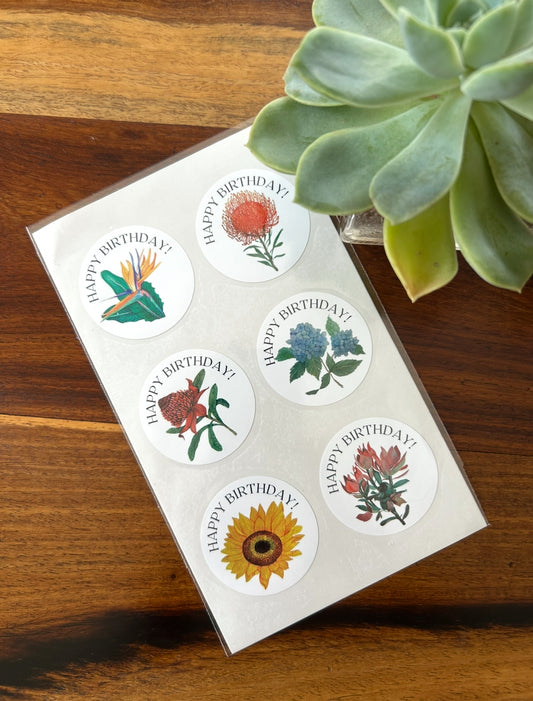 Garden Collection Gift stickers - Happy Birthday