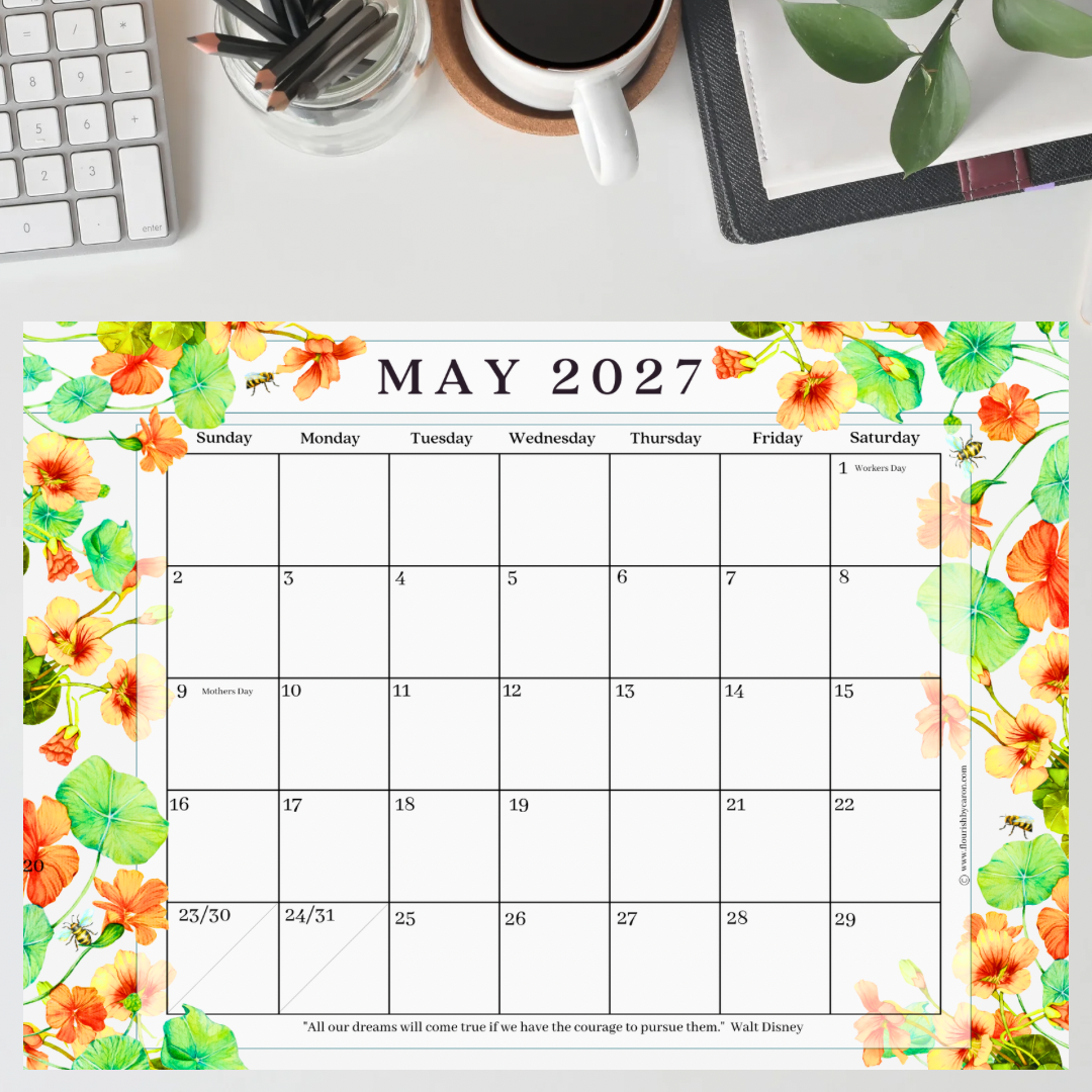 2027 Desk Calendar