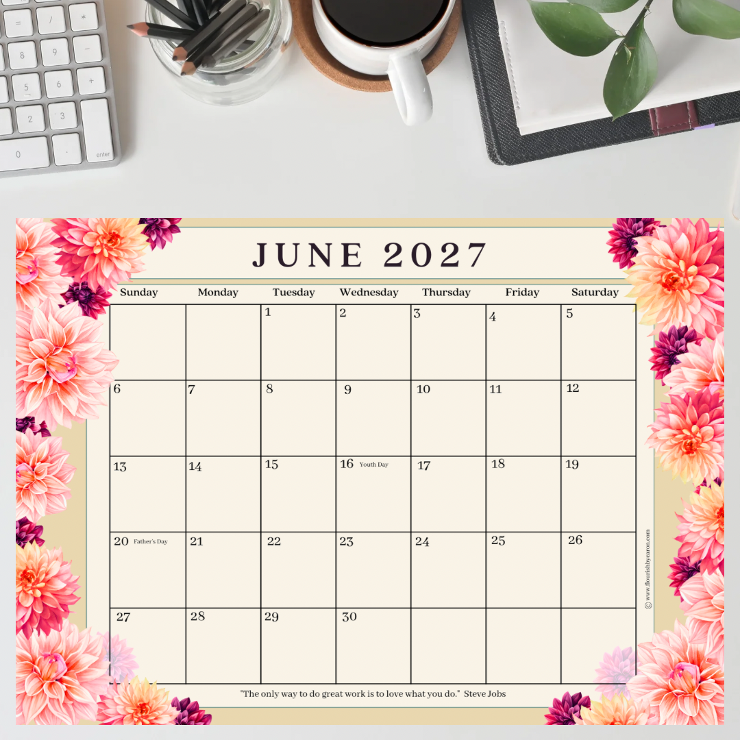 2027 Desk Calendar