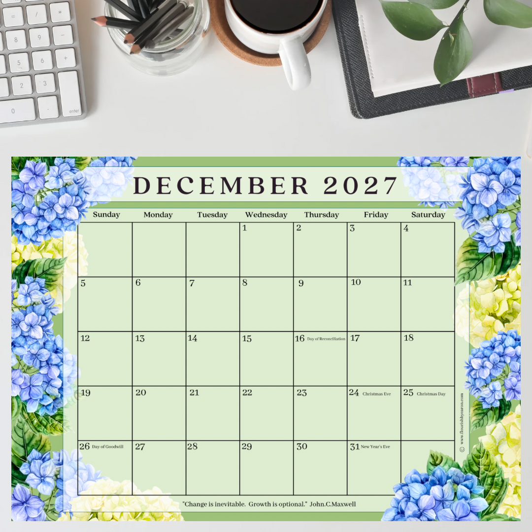 2027 Desk Calendar