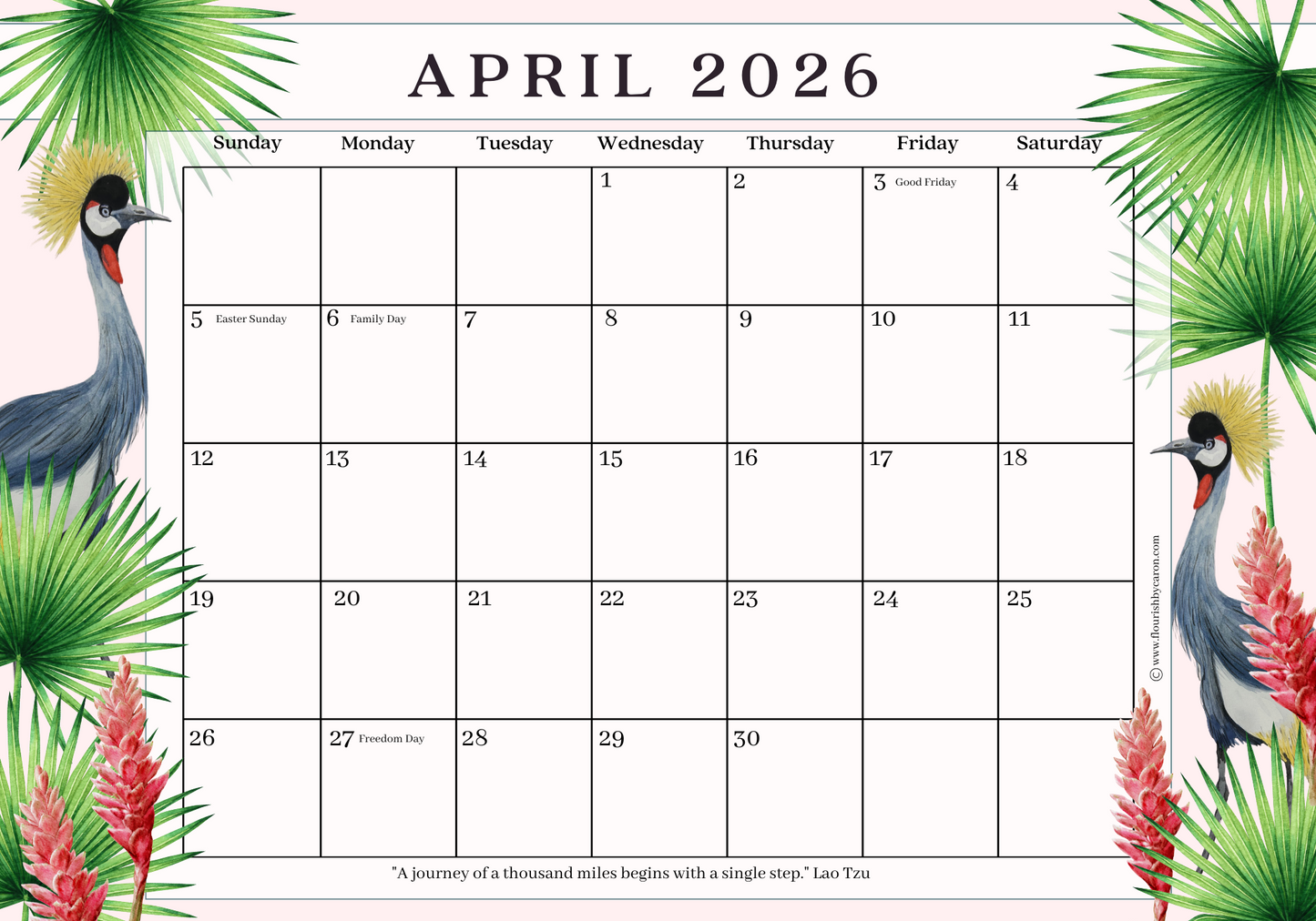 2026 Desk Calendar