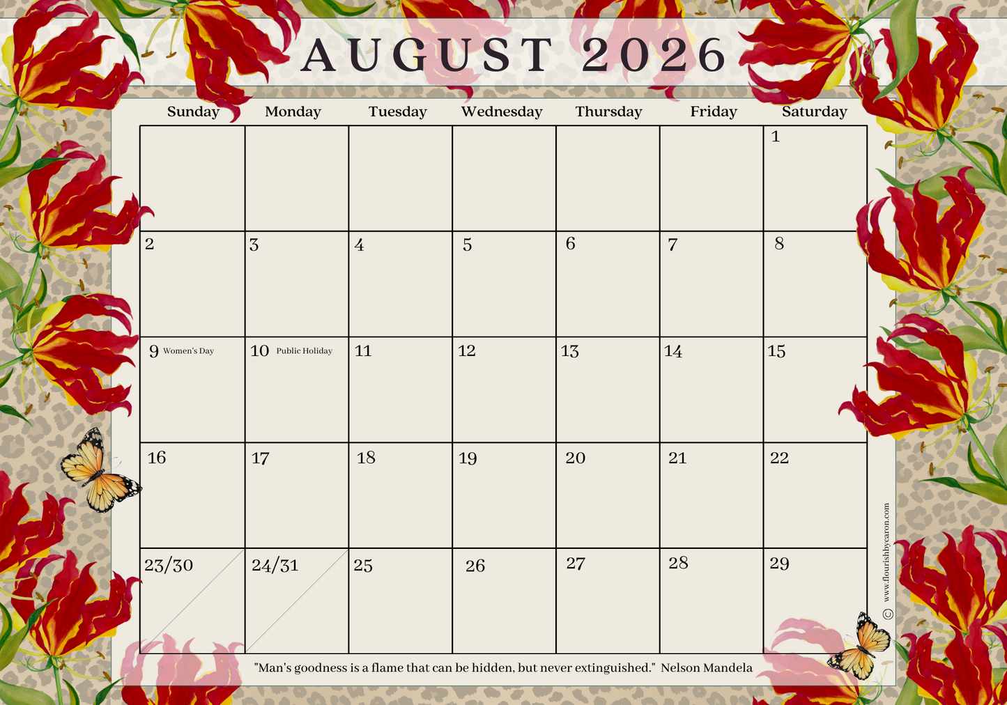 2026 Desk Calendar
