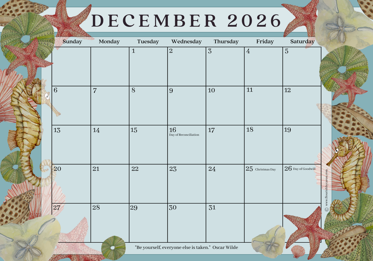 2026 Desk Calendar