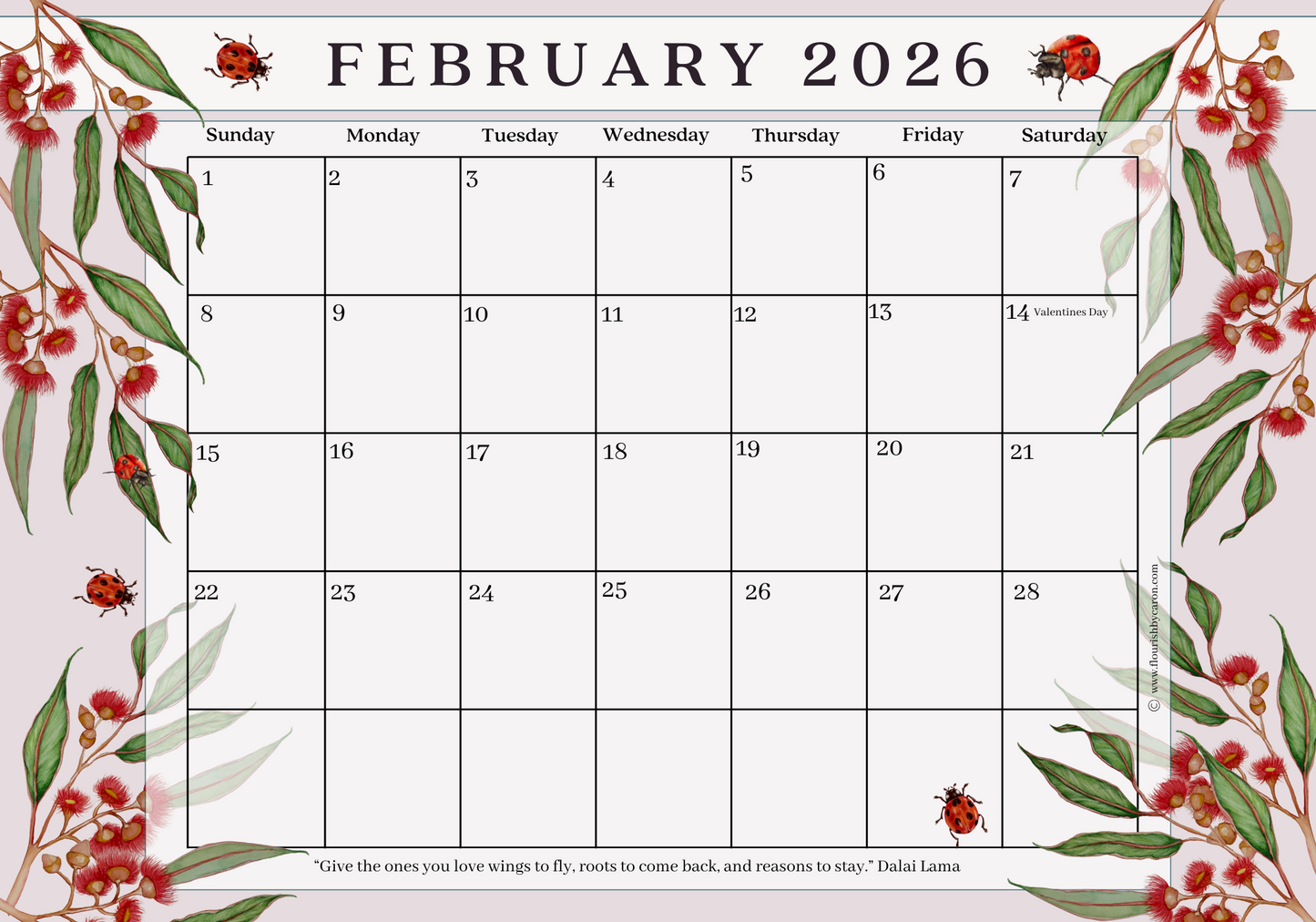 2026 Desk Calendar