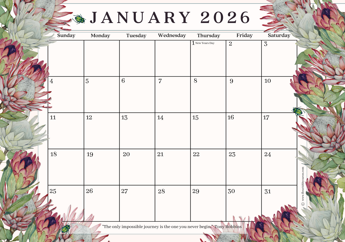 2026 Desk Calendar