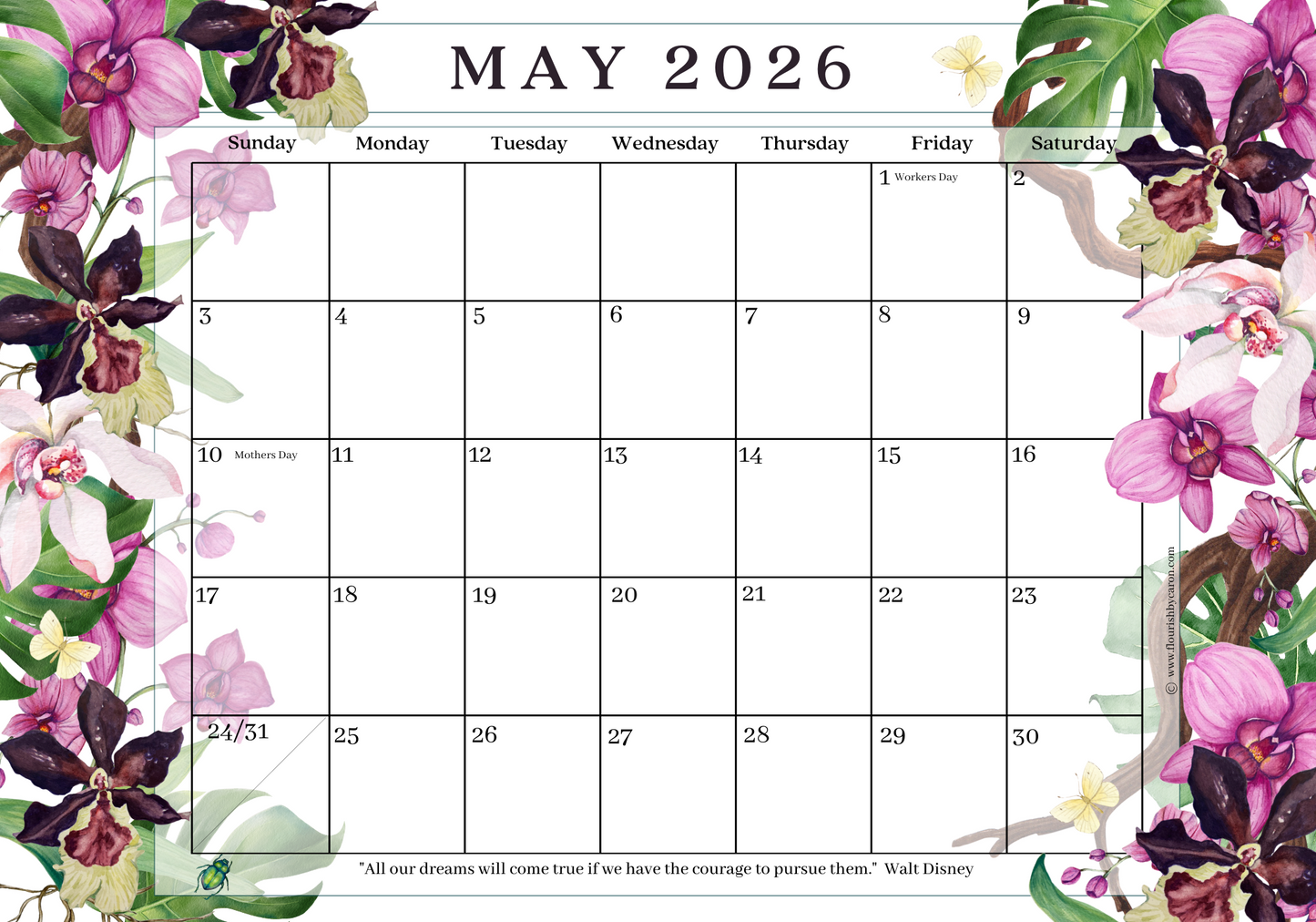 2026 Desk Calendar